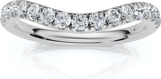Pompeii3 Curved Diamond Wedding Ring Enhanced 1/3Ct 14k Gold or Platinum Lab Grown