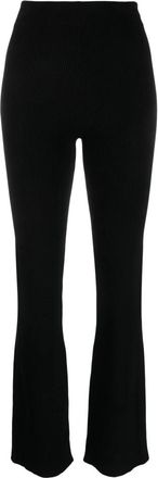 Paco Rabanne Elegante Zwarte Wijde Broek - Dames - Wijde Broeken - Zwart - L - Wol - Broeken