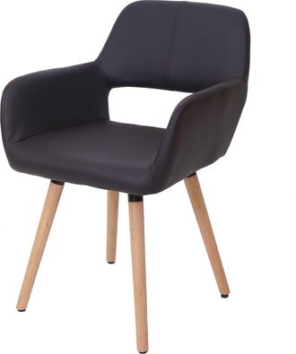 Hhg Nunca Usado] Silla De Comedor Hhg 428 Ii, Silla De Cocina, Dise&ntilde;o Retro A&ntilde;os 50, Polipiel, Marr&oacute;n, Patas Claras
