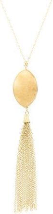 Olivia Welles Maya Tassel Pendant Necklace in Gold /Neutral at Nordstrom Rack