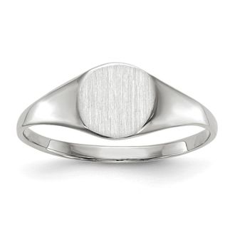 Diamond2Deal 14k White Gold Closed Back Signet Ring