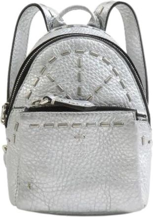 Fendi Pre-owned Handtas Bedel - Dames - Vintage Rugzakken - Grijs - ONE Size - Leer - Vintage