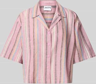 Jake*s Casual Leinenbluse mit Streifenmuster in Mauve, Größe 34