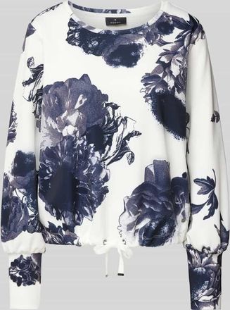 Monari Sweatshirt mit gerippten Abschl&uuml;ssen in Marine, Gr&ouml;&szlig;e 44