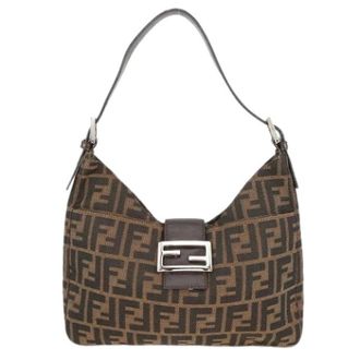 Fendi Pre-owned Shoulder Bags, female, Brown, Size: ONE SIZE Pre-owned Vintage Zucca Shoulder Bag