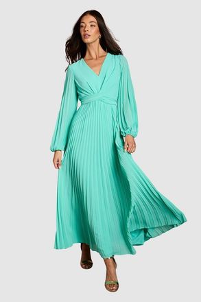 Coast Pleated Wrap Dress in Aqua at Nordstrom, Size 10