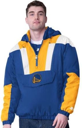 Starter Mens Starter Royal/Gold Golden State Warriors Charger Half-Zip Pullover Jacket at Nordstrom, Size Xx-Large