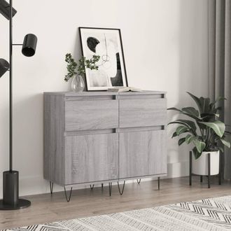vidaXL Vidaxl - Aparadores 2 Uds Madera De Ingenier&iacute;a Gris Sonoma 40x35x70 Cm