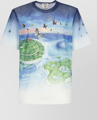 Casablanca printed mesh short-sleeve t-shirt