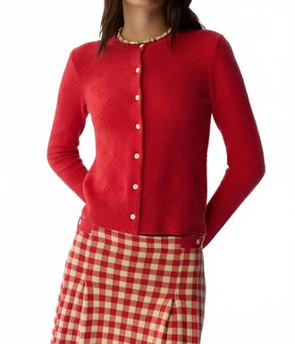 Guest In Residence Compass Jane Cardigan In Scarlet