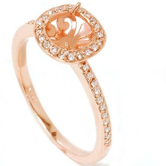 Pompeii3 1/3ct Diamond Engagement Halo Ring 14K Rose Gold Setting Size Selectable