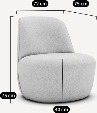 AM.PM Draaifauteuil in stonewashed fluweel, Rosebury