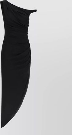 Elisabetta Franchi draped asymmetric sleeveless midi dress