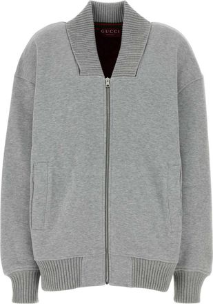 Gucci Grey Cotton Blend Bomber Jacket