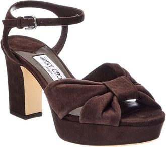 Jimmy Choo London Heloise 80 Suede Platform Sandal