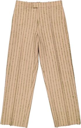 Burberry Striped Wool-Mohair Tailored Trousers, Brand Size 50 (Waist Size 34.3)