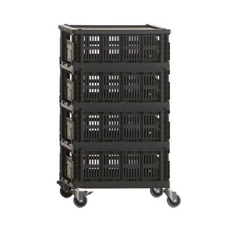 HAY Colour Crate Rollcontainer, charcoal, recycled