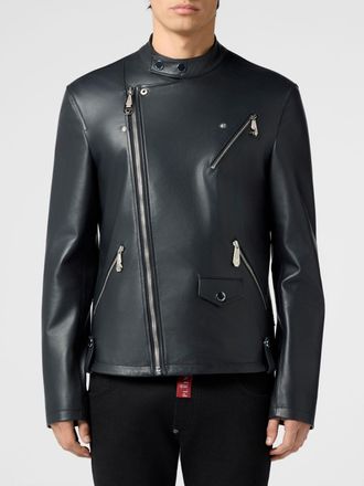 Philipp Plein Giacca da motociclista in nappa