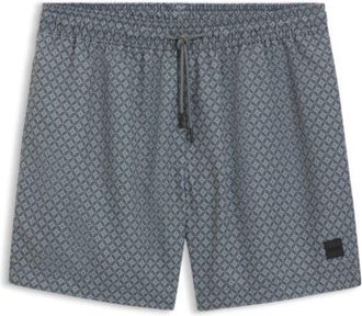 BOSS Printed swim shorts with logo badge