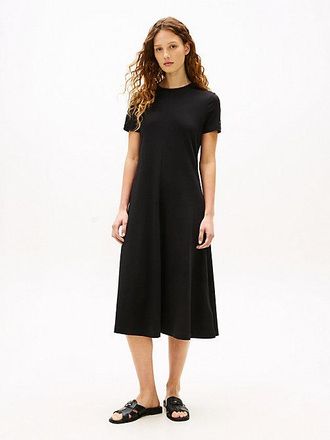 Tommy Hilfiger Interlock Knit Midi Fit And Flare Dress