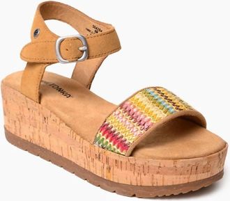 Minnetonka Womens Patrice Wedge Sandals In Tan Multi