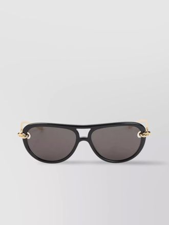 Bottega Veneta aviator sunglasses with curved arms and gold-tone metallic temples