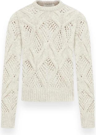 Sportmax Stijlvolle Gebreide Collectie voor Vrouwen - Dames - Ronde hals truien - Wit - XS - Wol - Truien & Vesten