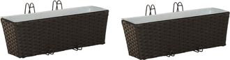 vidaXL Barandilla 2 Uds. Negro 50 X 17 X 17 Cm Metal Vidaxl