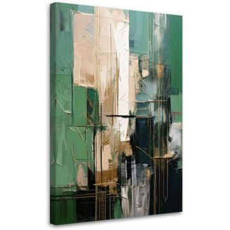 Artgeist Artgeist - Quadro su tela, Immagine Astrazione Industriale Verde Oro - 70x100
