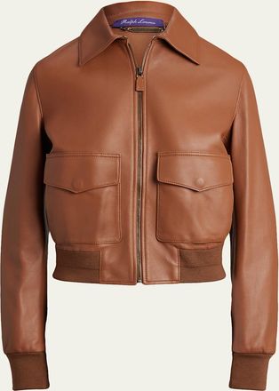 Ralph Lauren Collection Sullivan Leather Bomber Jacket