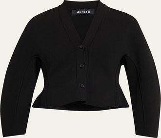 Ashlyn Henry Cropped Fine Knit Cardigan