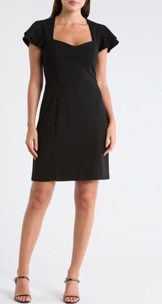 Julia Jordan Sweetheart Neck Minidress in Black at Nordstrom Rack, Size 14