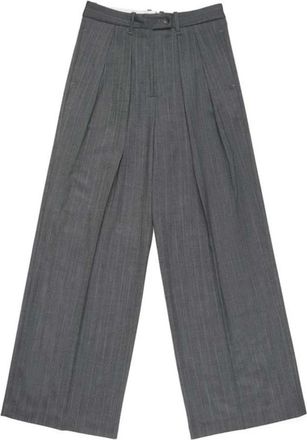 Nine In The Morning Gemma Chain Pants - Dames - Wijde Broeken - Grijs - W27 - Katoen - Broeken