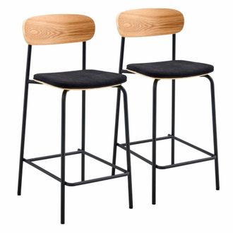 Oviala Juego de 2 tronas de madera negra