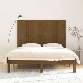 Berkfield Home Wall Headboard Honey Brown 166x3x110 cm Solid Wood Pine | Size: 166 x 3 x 110 cm