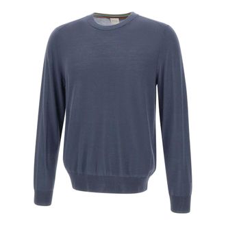 Paul Smith Round-neck Knitwear, male, Blue, Size: XL Sweater Crew Neck