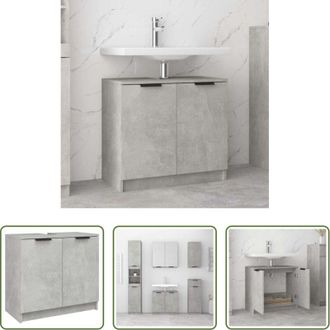 vidaXL Armadio da bagno - Mobile Bagno Grigio Cemento 64,5x33,5x59cm in Legno Multistrato