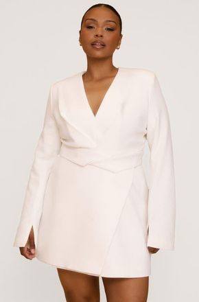 Six Stories Wrap Front Blazer Dress in White at Nordstrom, Size 10