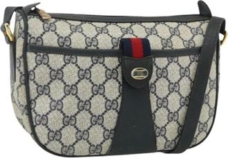 Gucci Pre-owned Cross Body Bags, female, Blue, Size: ONE SIZE Pre-owned Vintage GG Shoulder Bag