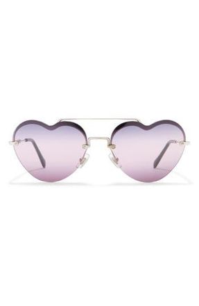 Miu Miu 58mm Heart Sunglasses in Tri-Gradient Pink/Blue/Grey at Nordstrom Rack