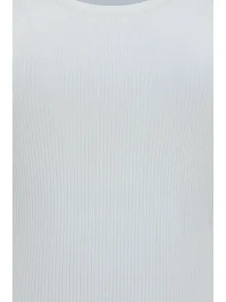 Max Mara Womens Tank Top Ribbed Jersey Viscose White T-Shirts & Jerseys
