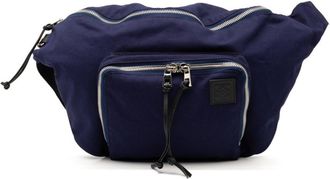 Loewe Black Navy Canvas Leather Fanny Pack (Pre-Owned)