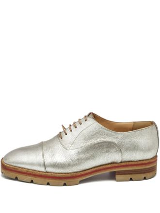 Christian Louboutin leather oxford shoes - Silver