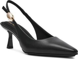Anne Klein Cynthia Slingback Pump in Black Smooth at Nordstrom, Size 6.5