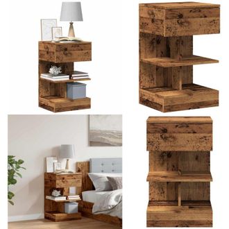vidaXL Comodino in Legno Vecchio 40x35x65 cm in Legno Multistrato - Comodino in truciolato - Comodino per camera da letto