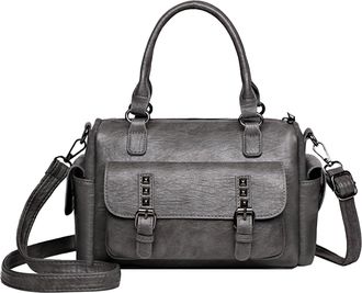 Generic Shoulder Bag PU Leather Tote Bag Designer Top Handle Purse for Women (Dark Grey)