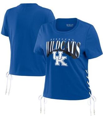 WEAR by Erin Andrews Womens WEAR by Erin Andrews Royal Kentucky Wildcats Side Lace-Up Modest Crop T-Shirt at Nordstrom, Size X-Large
