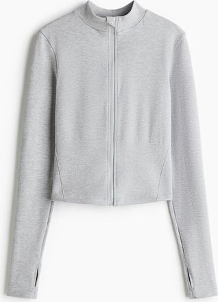 H&M Seamless Sportjacke mit DryMove - Grau