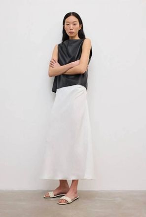 House of Dagmar Draped Midi Skirt In White