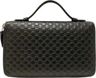 Gucci Black Leather Long Wallet (Bi-Fold) (Pre-Owned)